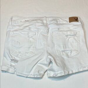 White Distressed Denim Shorts